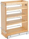 Rev-A-Shelf Pull Out Base Cabinet Organizer, Adjustable Shelves for Full Height Kitchen or Vanity Cabinets, Maple Wood, 448-BC19-8C