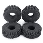 AXspeed 64mm Rubber Tyres Tires Set with Foam for 1/18 TRX4M RC Crawler Car, Pack of 4