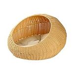 Hand Made Rattan Round Bed with Sof