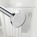 Raggle (85 To 140 CM) Shower Pole Extendable No Drill Tension Rods for Curtains Extendable Curtain Poles Shower Curtain Railfor Bathroom, Window, Door, Wardrobe (Silver, 85-140 Cm)