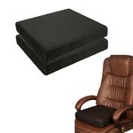 The White Willow Chair Cushion Pad – Set of 2 HR & Memory Foam Seat Cushions for Tailbone, Hip & Back Pain Relief Sitting Pillow – Floor & Office Chair – 16" L x 16" W x 3" H – Classic Black