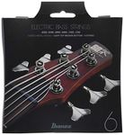 Ibanez IEBS6C 6-String Nickel Bass Guitar Strings - Light Top Medium Bottom, Silver