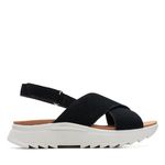 Clarks Women's Dashlite Wish Sandal, Black SDE, 5 UK