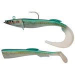 Berkley PowerBait Power Sandeel, Fishing Hook, Soft Lures, Paddle Tail & Curl Tail Supplied Sea Fishing, Cod, Unisex, Real Sandeel, 40g | 150mm