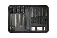 Starrett Professional Knife Set - 11 Pieces Stainless Steel Kitchen Chef Knifes - Black Handle