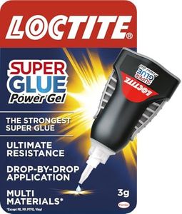 Loctite Super Glue Power Gel, Flexible Super Glue Gel, Superglue with Non-Drip Formula for Vertical Applications, Clear Glue with Precise Nozzle, 1 x 3g