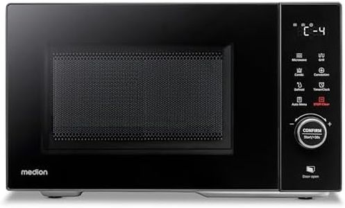 MEDION Mikrowelle mit Grill und Heißluft (23 Liter, 900 Watt, 1000 Watt Grill, 1680 Watt Heißluftfunktion, 11 Automatik-Programme, 5 Leistungsstufen, Auftaufunktion, Edelstahl, MD12031) [MODELL 2025]