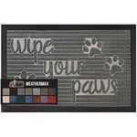 Gorilla Grip Original Durable Rubber Door Mat, 29x17, Heavy Duty Pet + Dog Doormat, Indoor Outdoor, Waterproof, Easy Clean, Low-Profile Mats for Entry Garage, Patio, High Traffic Areas, Stone Paws