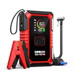 GOOLOO A5 Jump Starter with Air Compressor, 4000A Car Battery Booster (All Petrol/10L Diesel), 160PSI Auto-Shutoff Tire Inflator, 12V Car Jump Starter Power Bank with LCD Screen, Emergency Light