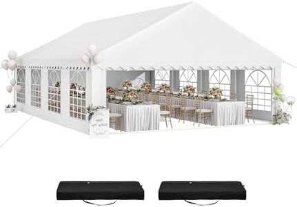 YITAHOME 20x30FT Party Tent Heavy Duty Wedding Event Shelters PVC Upgraded Galvanized Ripple Canopy with Large Roof Removable Sidewalls & 3 Storage Bags 600D Oxford Commercial, White