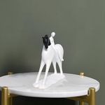 Cortina Ceramic Riding Horse Statue for Home Decor - Aesthetic Home Decor Items - Showpiece for Home Decor - Decorative Sculpture for Home Decor & Office Decor - 22x6x23 CM