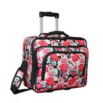 World Traveler Rolling 17-inch Laptop Briefcase Computer Case, Flowers, One Size, Rolling 17-inch Laptop Briefcase Computer Case