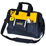 STANLEY STST516126 16'' Multipurpose Tools Storage Water Proof Open Mouth Bag for Easy & Convenient Storage, 1 Year Warranty, YELLOW & BLACK