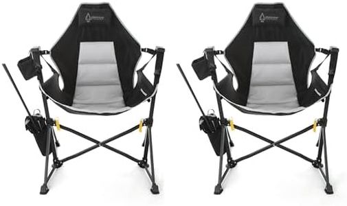 2-Pack Arrowhead Outdoor Folding Hammock Camp Chair with Detachable Footrest, Stabilized Feet, Padded Headrest and Seat, Large Cup Holders, 300 LBS Weight Capacity, for Camping, Beach, Tailgating