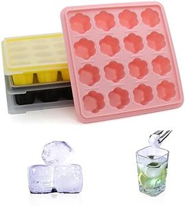 STARBRILLIANT Ice Cube Tray, Easy-Release Silicone Large Ice Moulds with Removeable Lids, Perfect for Chilled Drinks, Freezer, Whiskey and Cocktail (Color Y, Set of 3(48 ice Cubes))