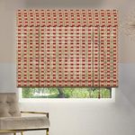 ZY Blinds Bamboo Window Blinds, 27W x 72H Inches Bamboo Light Filtering Roll Up Window Roller Shades with Valance for Doors, Sliding Door, Restaurant, Kitchen, Living Room, Porch, Balcony, Pattern 6