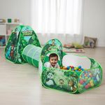 Amazon Brand - Jam & Honey Jungle Animals 3 in 1 Combo Tunnel for Kids | Tunnel, Play Tent House, Ball Pool for Kids 3 to 6 Years | Spacious, Lightweight and Portable | Without Balls | Multi Colour