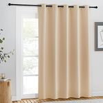 NICETOWN Blackout Curtains for Windows 84 inch Long - Window Treatment Thermal Insulated Solid Grommet Room Darkening Drapes for Bedroom/Living Room (Biscotti Beige, 1 Panel, W66 x L84)