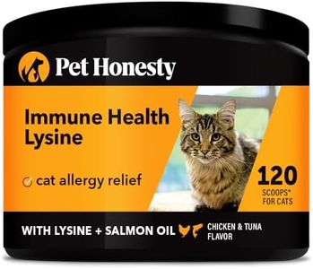 Pet Honesty Immune Health Lysine - Cat Allergy Relief Supplement Powder for Cats - Immune Health - Sneezing, Runny Nose, Watery Eyes - Cats & Kittens of All Ages - Omega 3s, L-Lysine - Chicken & Fish