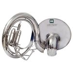 Indian Musical Instrument Chrome Finish 24" King Size Sousaphone Brass BB Big Bell Tuba With Mouth Piece and Carry Bag (Silver)