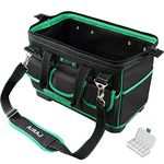 AIRAJ 18-Inch Tool Bag,Professional Tool Bag with Water Proof Molded Base, 16 Pockets with Outer & Inner,Removeable/Adjustable Shoulder Strap, Bag for Hand/Power Tools