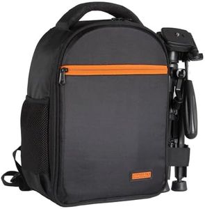 SIDRUM Camera Backpack with Removable Padded Dividers & Rain Cover | Camera Bag fits Tripod and 12.9" Tablet (Black)