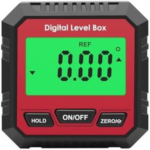QUMOX Digital Angle Gauge Magnetic Protractor Inclinometer Level Angle Finder Angle Cube Level Box with Magnetic Base and Backlight (Red)