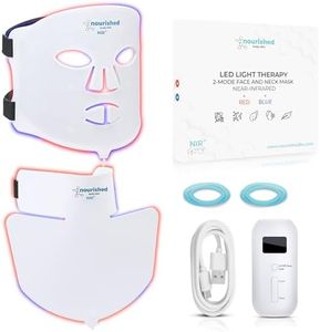 Nourished Bodynskin LED Face and Neck Mask with Near-Infrared - Blue, Red Light Therapy for Face - 228 LEDs - Skincare Tool for Wrinkles, Anti-Aging
