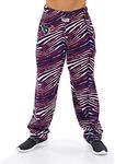 Zubaz NFL Men's Classic Zebra Print Team Logo Pants, Houston Texans, Large