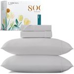 Carressa Linen Luxury Egyptian Cotton Twin Sheet Set - 800 Thread Count 3 PC Silver Egyptian Cotton Sheets for Twin Size Bed, Extra Long Staple Silky Soft Cooling Sheets, Deep Pocket Dorm Sheets Set