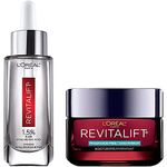 L’Oréal Paris Hydration Skincare Kit with Hyaluronic Acid Serum and Day Moisturizer for Face with Pro Retinol, Vitamin C and Hyaluronic Acid, Revitalift Triple Power LZR, Reduces Look of Wrinkles, Fragrance Free, Paraben Free, Skincare Kit, 2 Count