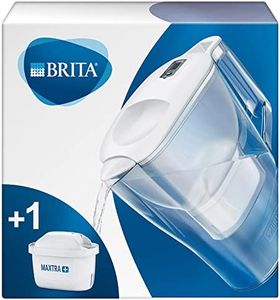 BRITA Carafe filtrante Aluna blanche + 1 filtre MAXTRA+, réduit le calcaire, le chlore et le plomb pour une eau du robinet plus pure, sans BPA.