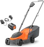Flymo 18V SimpliMow 300 4.0Ah Battery Cordless Lawnmower with Battery and Charger, Cuts up to 150m², Close to Edge Cutting, Lightweight, Easy to Empty