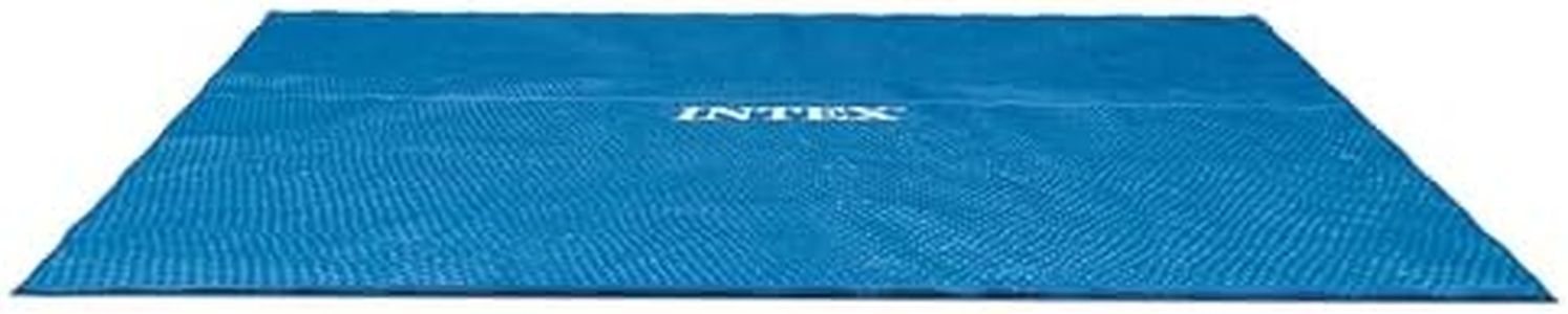 Intex Solar Pool Cover for 18' x 9' Rectangular Frame Outdoor Swimming Pools with Carrying Storage Bag, (Pool Cover Only), Blue