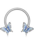 OUFER Butterfly Daith Earrings, 316L Surgical Steel Septum Rings, 16G Helix Tragus Conch Piercing Jewelry, Cartilage Hoop Earrings for Women and Men