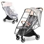 Stroller Rain Cover, Dhapy Universal Stroller Rain Cover, Rain Cover for Stroller Weather Shield Waterproof Windproof Dustproof with Insect Net, Protect from Rain, Snow, Stroller Winter Cover for Jogger Stroller Buggy Poussette Parapluie