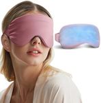 FACEMOON Cooling Eye Mask, Cold Eye Compress for Puffy Eye, Dark Circles, Cold Eye Masks, Weighted Eye Mask for Sleep, Gel Ice Packs Reusable,Migraines and Headache (Pink)