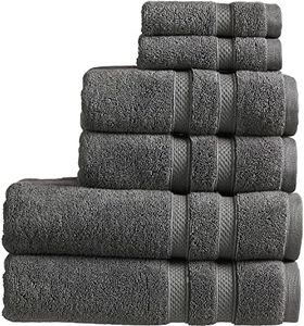 Christy Chroma Bath Towel Set | Set of 6 | 2 Bath 2 Hand 2 Face | Highly Absorbent Heavyweight 675GSM | Bold and Bright | Soft Smooth Shower Towels | 100% Cotton | Sustainably Made | Ash Grey