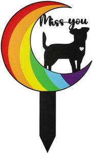 BUoonyer Dog Memorial Grave Markers, Pet Metal Sympathy Grave Plaque Stake, Dogs Cemetery Headstones Decorations, Graveyard Remembrance Graveside Burial Stake Sign for Garden Outdoor Outside Yard