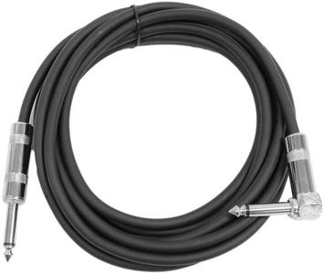 Seismic Audio SAGC10R-Black 10-Feet TS 1/4-Inch to 1/4-Inch Right Angle TS Guitar Cables, Black