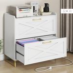 Wood Lateral File Cabinet with 2 Drawers, White