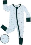 LittleHippo 2-Way Zipper Bamboo Romper, Soft Spandex & Bamboo Viscose One Piece Pajamas, Newborn, Baby Boys & Girls, Kids (Elephant, 0-3 Months)