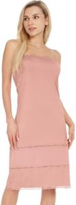 MANCYFIT Women's Tube Top Dress Slip Sleeveless Underdress Invisible Straps Camel Medium