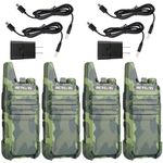 Retevis RT22 Walkie Talkies Rechargeable, Voice Activated, Emergency Alarm, Handheld Two Way Radio, Outdoor Cruise Ship ATV Hunting Skiing (4 Pack,Camouflage)