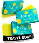 FOMIN - Antibacterial Paper Soap Sheets for Hand Washing - (300 Sheets) Lemon Portable Travel Soap Sheets, Dissolvable Camping Mini Soap, Portable Hand Soap Sheets