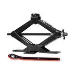 Torin AST10202SB Wide Base Cross Car Scissor Jack: Steel Portable Quick Lift Tire Jacks Include Ratchet Wrench for Car, Truck, Sedans and MPV, 1.5 Ton (3,000 lbs) Capacity, Black