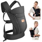 vrbabies Baby Carrier from Newborn, Ice Silk Baby Sling with Adjustable Belt & 3D Breathable Mesh, Face-in and Face-Out Front and Back Carry for Newborns and Older Babies 0-24 Months(Bl-Belt)