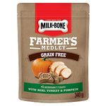 Milk-Bone Farmer's Medley Grain Free Natural Dog Treats, with Real Turkey & Pumpkin, 340g Bags (Pack of 4)