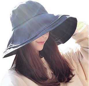 MAKFORT Chapeau de plage femme Chapeau d'été pliable à large bord Capeline Plage Chapeau de seau chapeau de jardin SPF UPF50