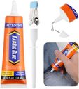 Fabric Glue Permanent, 60 ML Washable Clear Clothing Glue, Super Fabric Glue for Rhinestones, Patches, Clothes, Denim, Leather, Polyester, Fabrics, Doll Repair, Flannel, Cotton